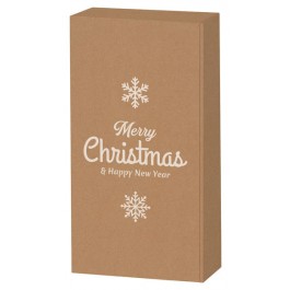 Geschenkkarton 'Merry Christmas & Happy New Year' für 2 Flaschen