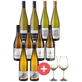 10er-Paket Weißweine + 2er-Set Schott-Zwiesel Taste Gläser - Weinpakete