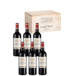 6er-Holzkiste Bordeaux AOP -  - Château La Grave Peynet - Französischer Rotwein