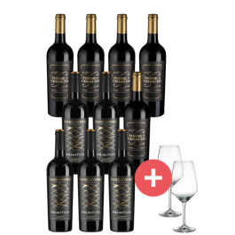 10er-Rotweinpaket inkl. 2er-Set Schott-Zwiesel Gläser - Weinpakete