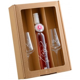Küssler  Singender Wein für die beste Mama mit zwei Küssler-Gläsern rosé trocken