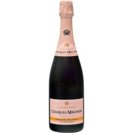 Charles Mignon Champagne Brut Rose Premium Reserve Premier Cru AOC Cuvee aus Pinot Noir 75 Proz. , Chardonnay 20 Proz. , 5 Proz. Bouzy Rouge